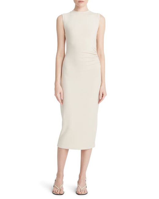 Vince Side Ruched Sleeveless Knit Midi Dress