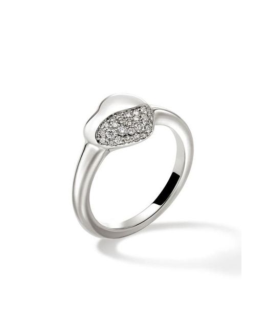 John Hardy Pebble Heart Diamond Ring