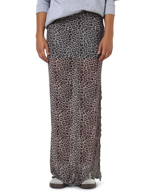 Noisy May Lesley Leopard Print Maxi Skirt