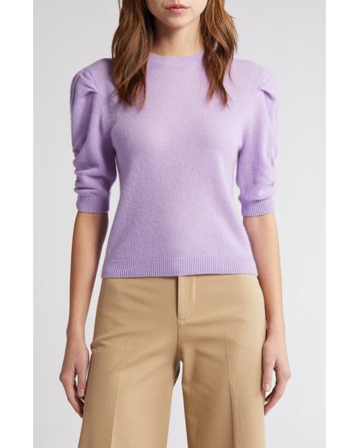 Frame Ruched Sleeve Recycled Cashmere Blend Sweater