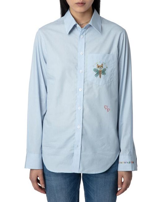 Zadig & Voltaire Taskiz Raye Stripe Button-Up Shirt