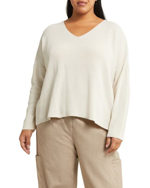 Eileen Fisher Organic Cotton V-Neck Sweater