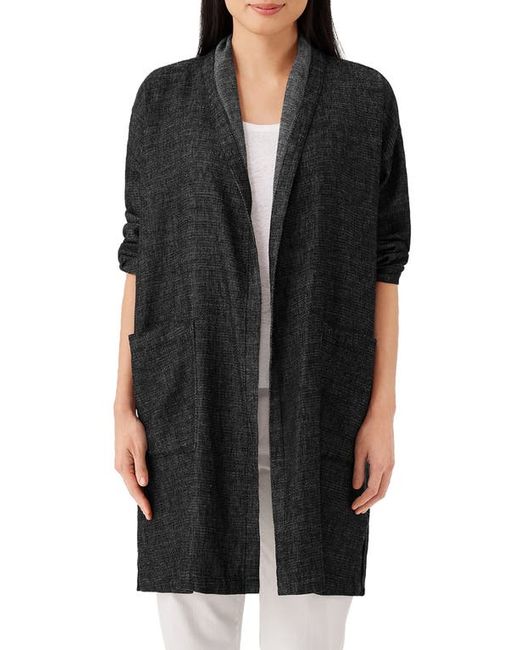 Eileen Fisher Organic Cotton Hemp Tweed Long Coat