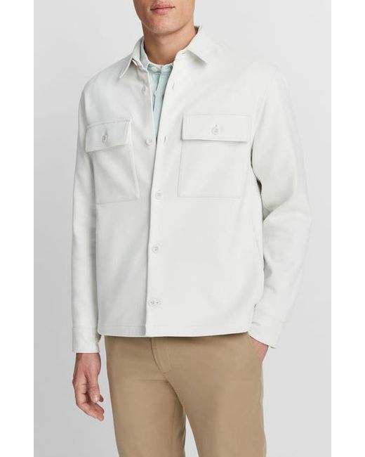 Vince Double Face Workwear Button-Up Shirt Alabaster/Grey Horn