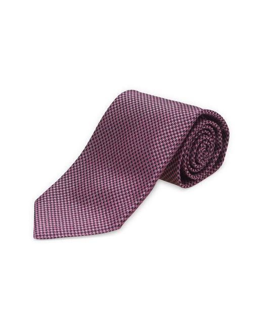 Tom Ford Houndstooth Check Mulberry Silk Tie