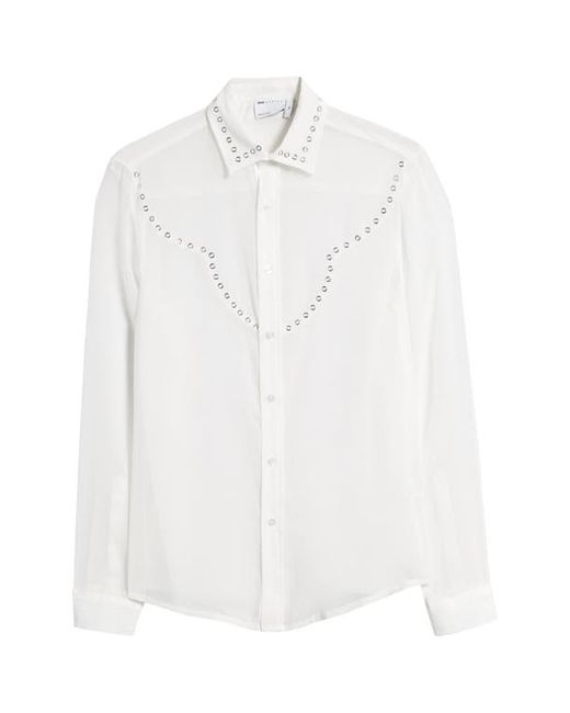 Asos Design Western Long Sleeve Sheer Button-Up Shirt