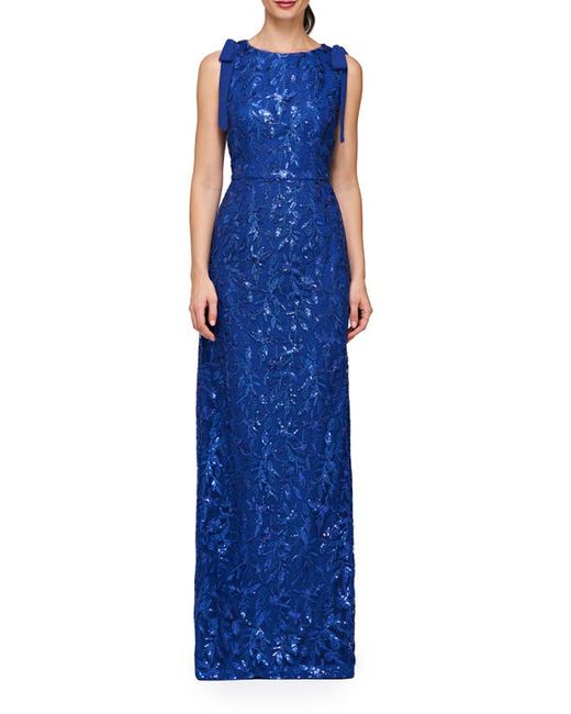 JS Collections Khloe Sequin Embroidered Column Gown