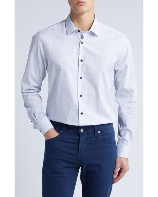 Scott Barber Dobby Micropattern Textured Button-Up Shirt