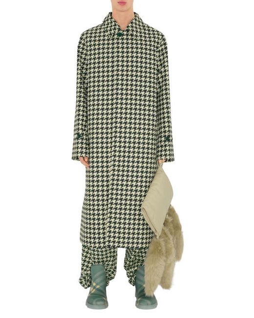 Burberry Relaxed Fit Houndstooth Twill Car Coat