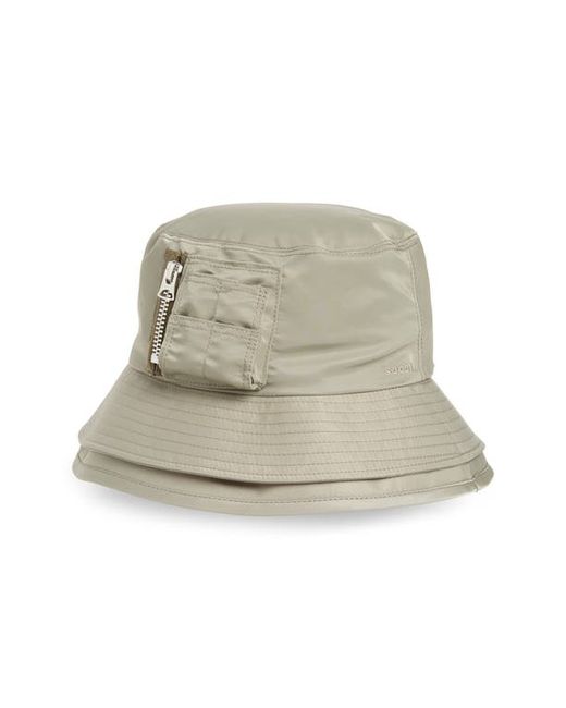 Sacai Double Brim Nylon Pocket Bucket Hat L