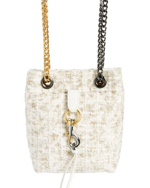 Rebecca Minkoff Mini Edie Bouclé Convertible Bucket Bag Camel/Paper