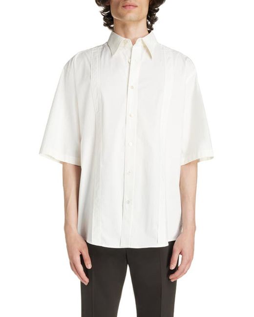 Acne Studios Oversize Short Sleeve Stretch Cotton Button-Up Shirt