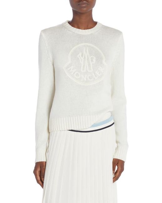 Moncler Embroidered Logo Virgin Wool Cashmere Sweater