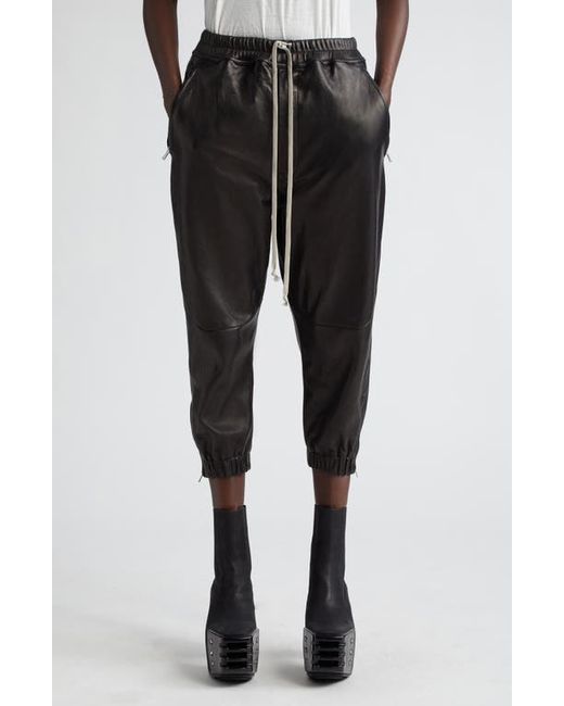 Rick Owens Crop Leather Joggers