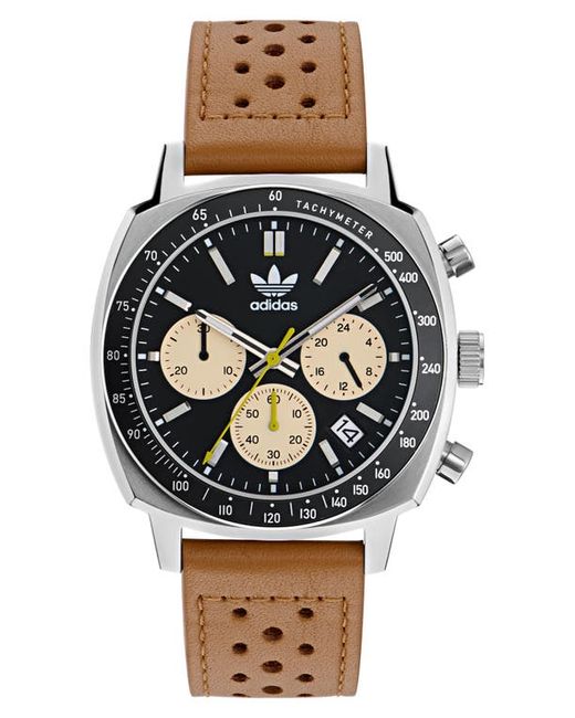 Adidas Chronograph Leather Strap Watch