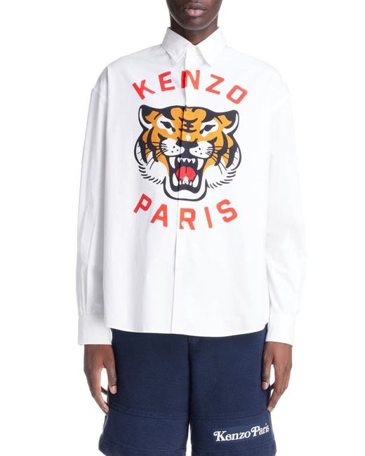 Kenzo Luck Tiger Cotton Button-Up Shirt