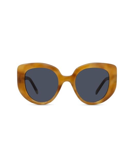 Loewe Curvy 49mm Small Butterfly Sunglasses Blonde Havana