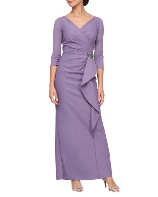 Alex Evenings Ruched Column Gown