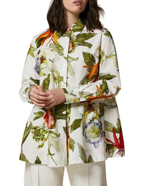 Marina Rinaldi Appia Floral Cotton Button-Up Shirt
