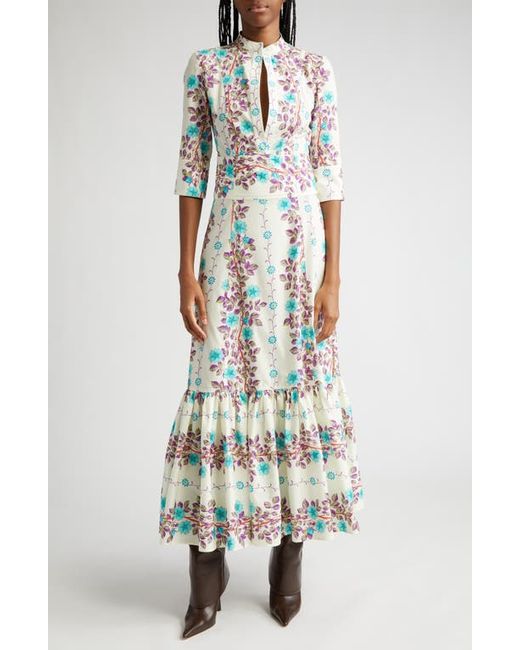 Etro Placed Floral Print Cotton Maxi Dress