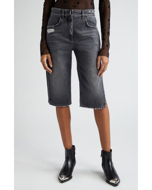 Givenchy Distressed Denim Bermuda Shorts