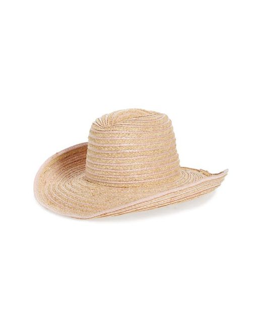 Gigi Burris Millinery Crosby Straw Cowboy Hat Natural/Blush