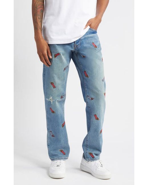 Icecream All Caps Embroidered Straight Leg Jeans