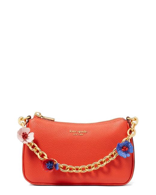 Kate Spade New York small jolie floral convertible leather crossbody bag