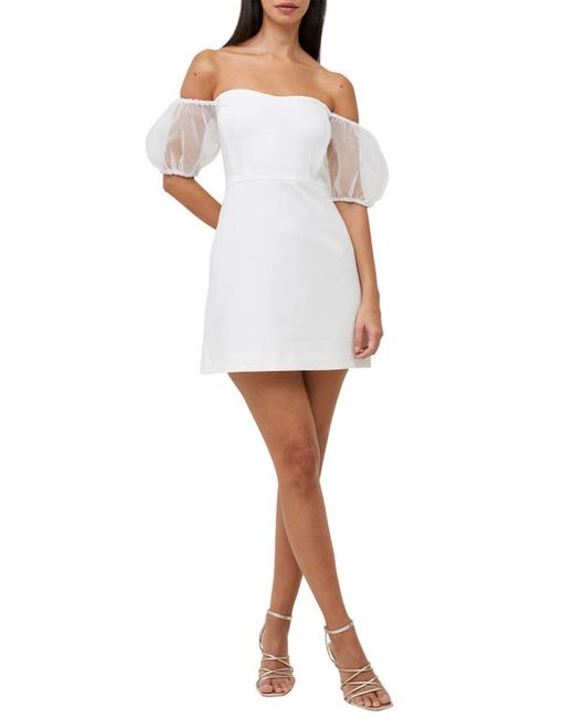 French Connection Whisper Puff Sleeve Off the Shoulder Minidress