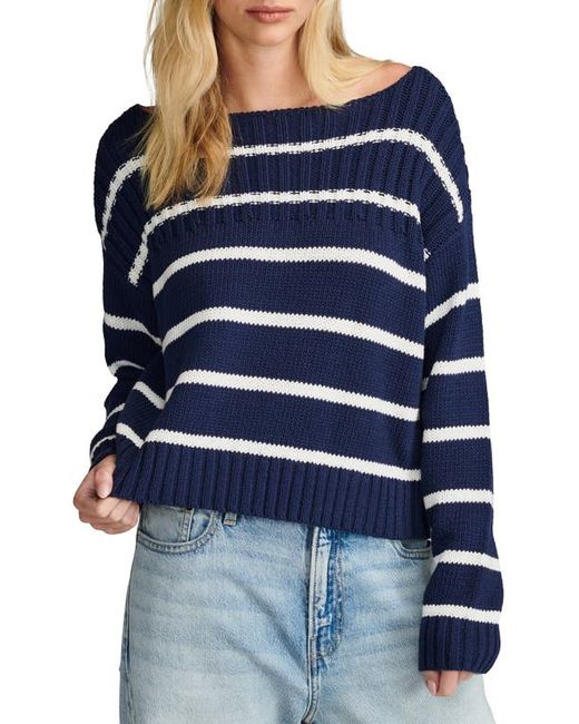 Lucky Brand Stripe Cotton Crop Sweater