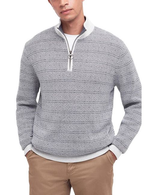 Barbour Mitford Diamond Jacquard Half-Zip Cotton Sweater