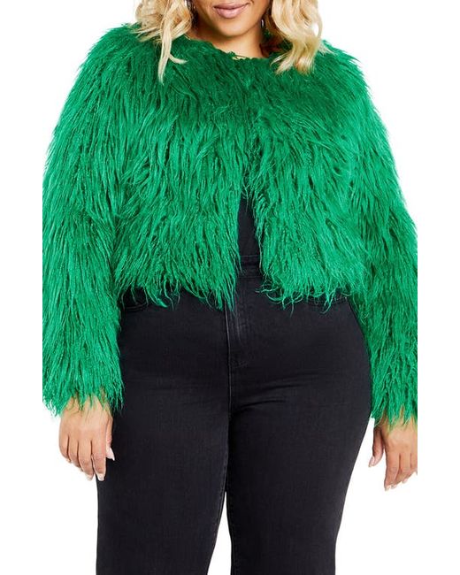 City Chic Blakely Faux Fur Crop Jacket