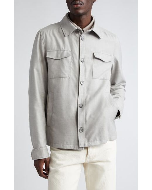 Herno Rain System Water Resistant Cotton Cashmere Silk Shirt Jacket
