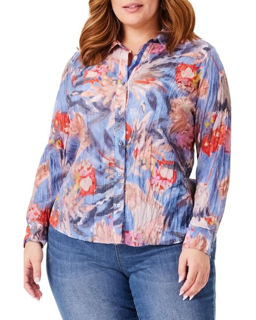 Nic+Zoe Dreamscape Crinkle Button-Up Shirt