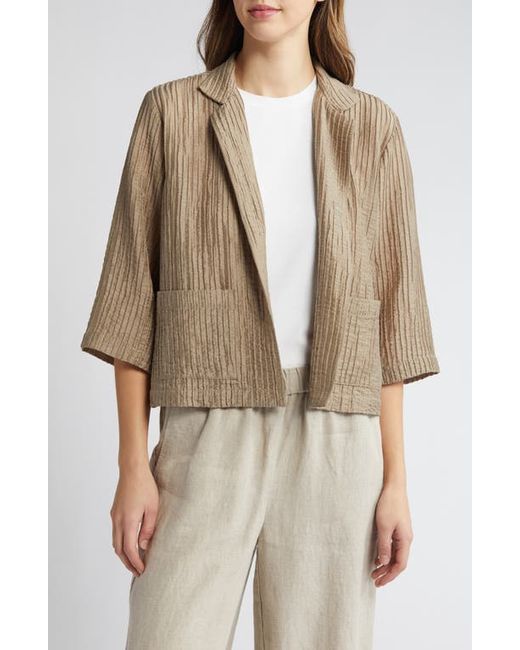 Eileen Fisher Pleated Stand Collar Jacket