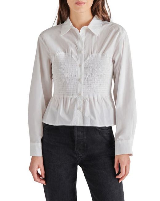 Steve Madden Marisol Smock Detail Cotton Button-Up Shirt