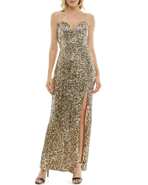 Speechless Sequin Sweetheart Neck Gown