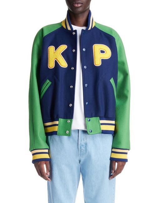 Kenzo Colorblock Wool Blend Varsity Jacket