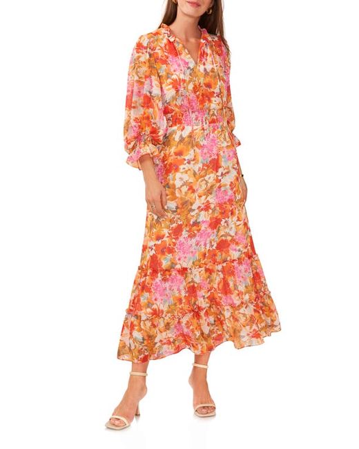 Vince Camuto Floral Smocked Waist Maxi Dress