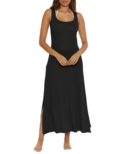 Becca Mykonos Semisheer Ribbed Cover-Up Maxi Dress