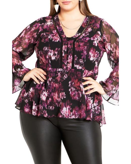 City Chic Chaya Floral Long Sleeve Top