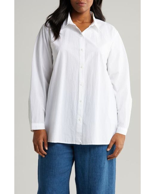 Eileen Fisher Easy Organic Cotton Button-Up Shirt