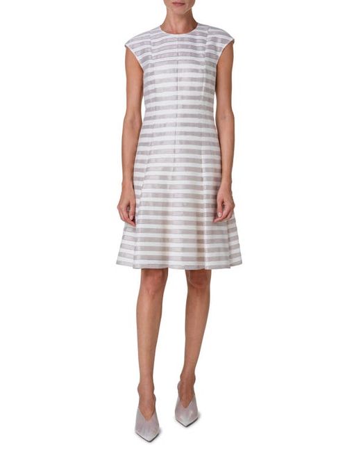 Akris Punto Texture Stripe A-Line Dress