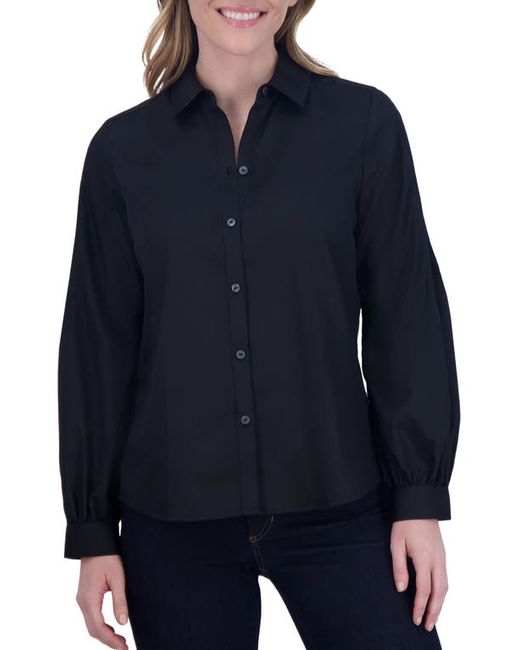 Foxcroft Audrey Cotton Blend Sateen Button-Up Shirt