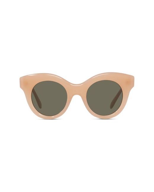 Loewe Curvy 49mm Small Round Sunglasses Shiny Brown