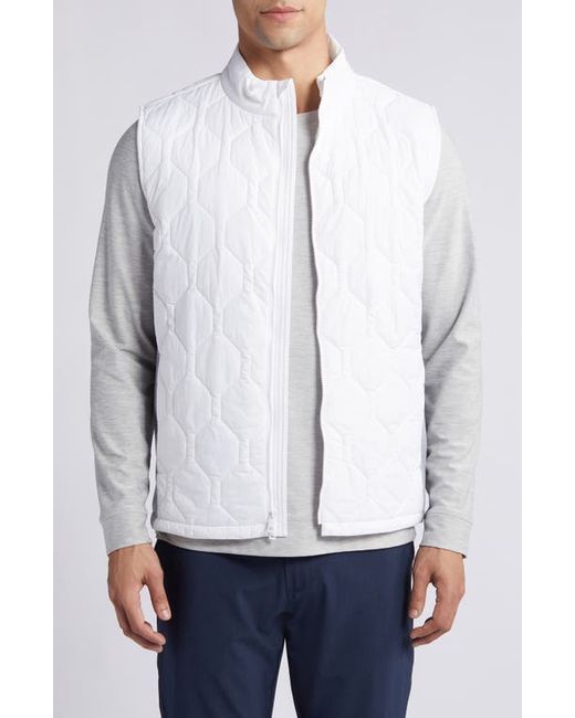 Peter Millar Blitz Water Resistant Onion Quilted Nylon Vest White/Gale Grey