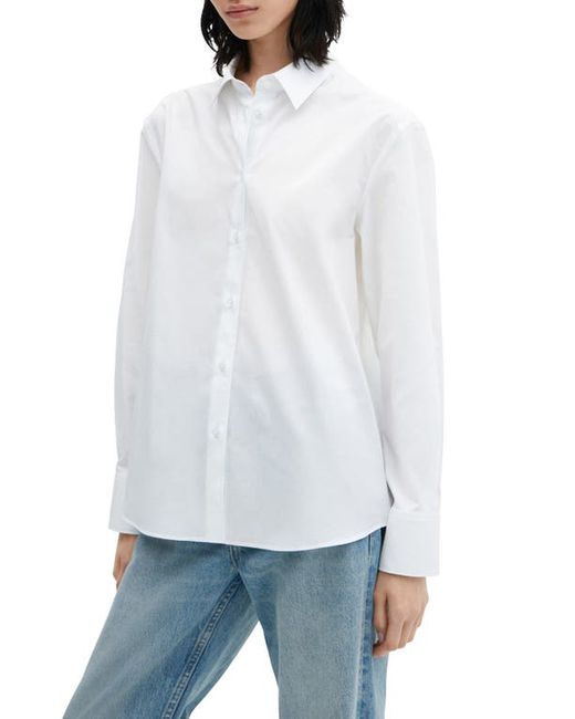 Mango Oversize Cotton Blend Button-Up Shirt