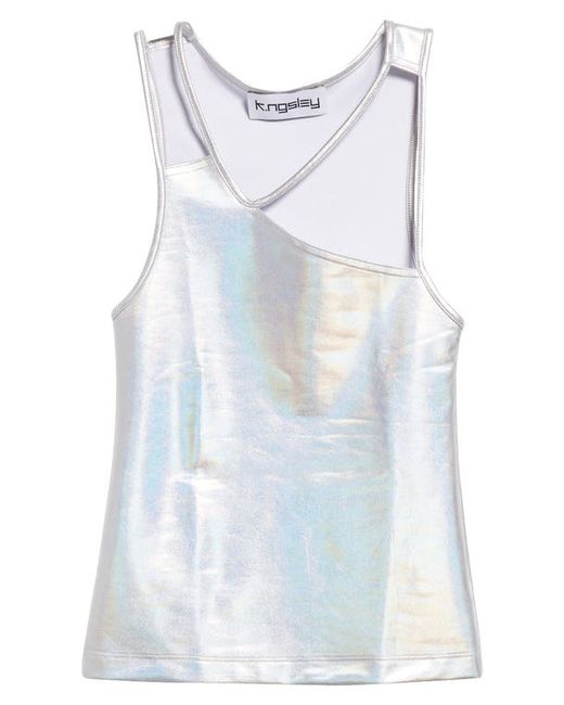 K.Ngsley K. NGSLEY Fist Asymmetric Iridescent Cutout Camisole