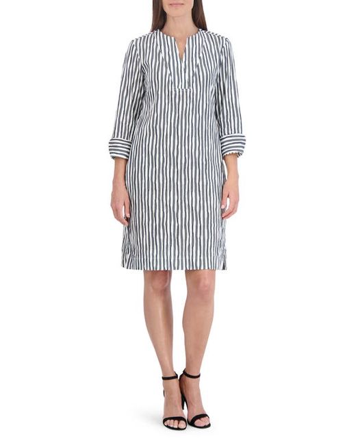 Foxcroft Vena Stripe Crinkle Shift Dress