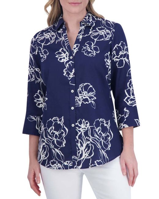 Foxcroft Mary Floral Button-Up Shirt